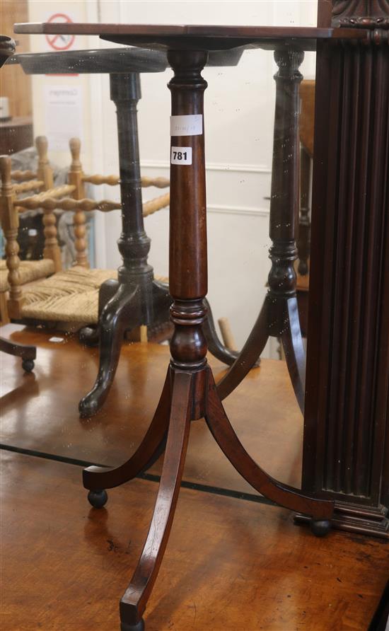 A pair of mahogany tripod tables, H.74cm